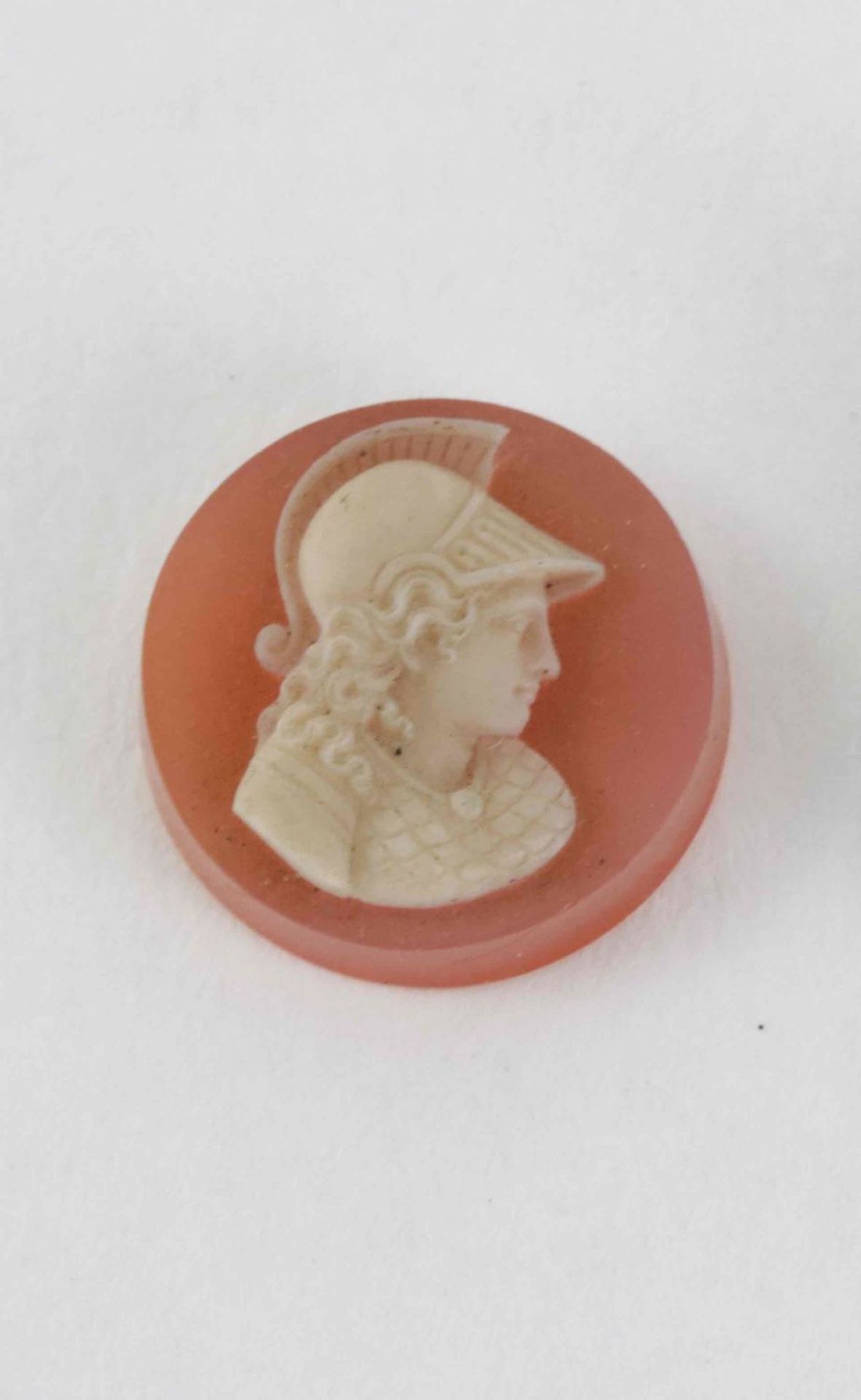 A Victorian mourning vulcanite cameo locket, A cornelian cameo depicting Hermes and an obsidian came - Image 3 of 4