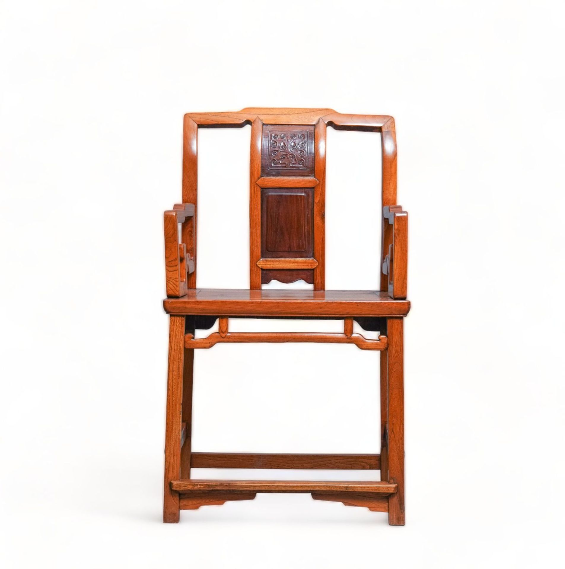 A Chinese wooden chair with inserted carved panels, 19th Century - Bild 2 aus 14