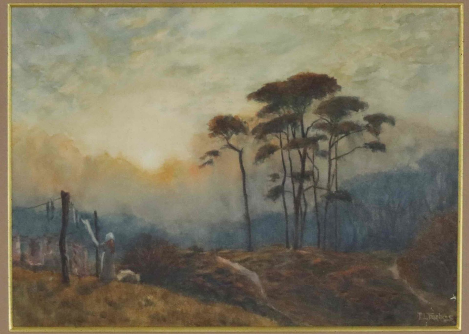 Landscape watercolour on paper, Patrick Lewis Forbes (1893-1914) - Bild 2 aus 2