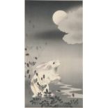 White rabbit and burnet with moon, Koson Ohara 1877-1945