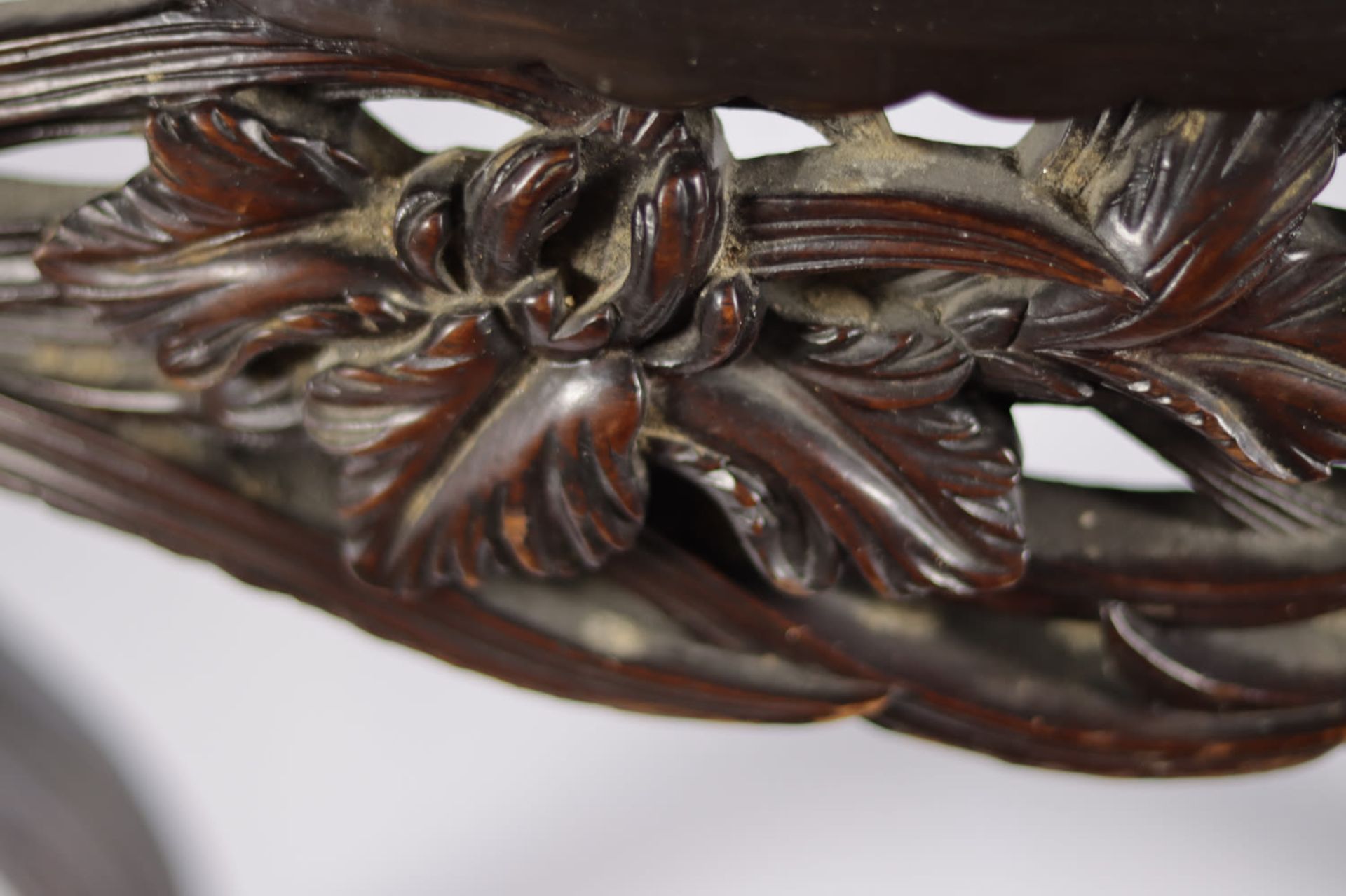A Japanese carved wooden iris table, Meiji period (1868-1912) - Image 8 of 8