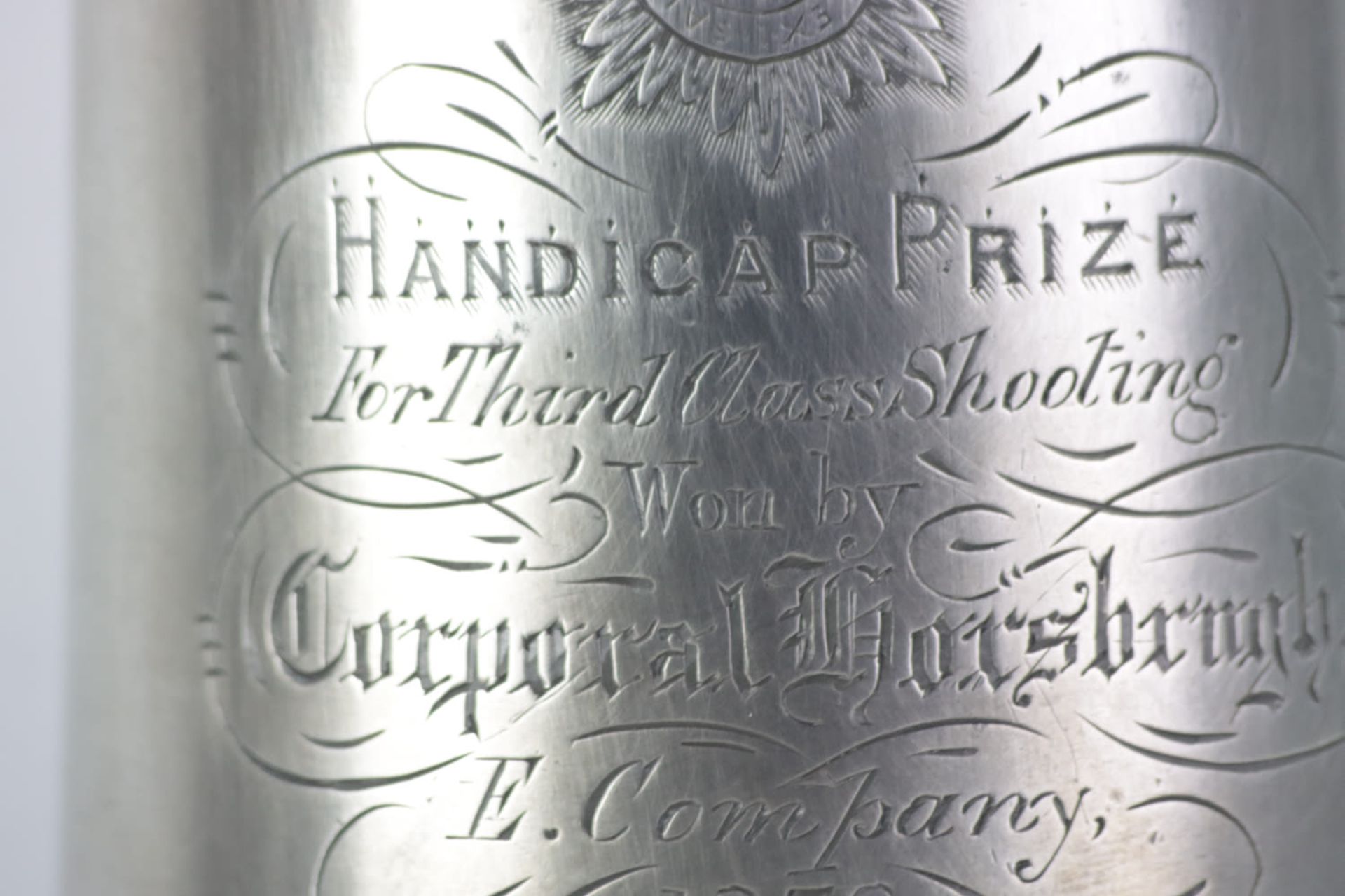 A Sanders & Sons Pewter Mug Tankard engraved for the ICRV, 19th Century - Image 4 of 6