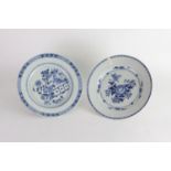 A pair of Chinese blue and white plates, 18th Century