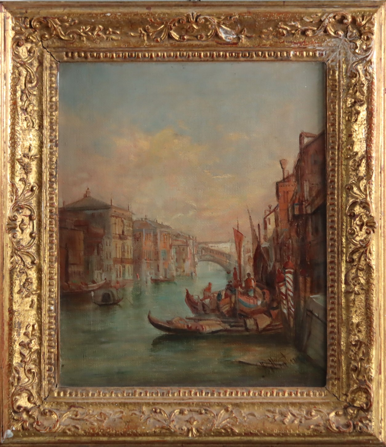 Alfred Pollentine, Venice Canal scene, Oil on Canvas, 19th Century - Image 2 of 3
