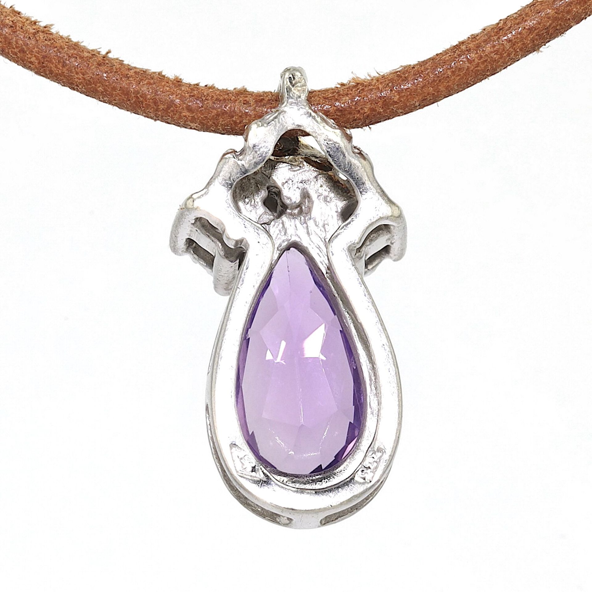 Pendant with amethyst and diamonds - Image 4 of 4