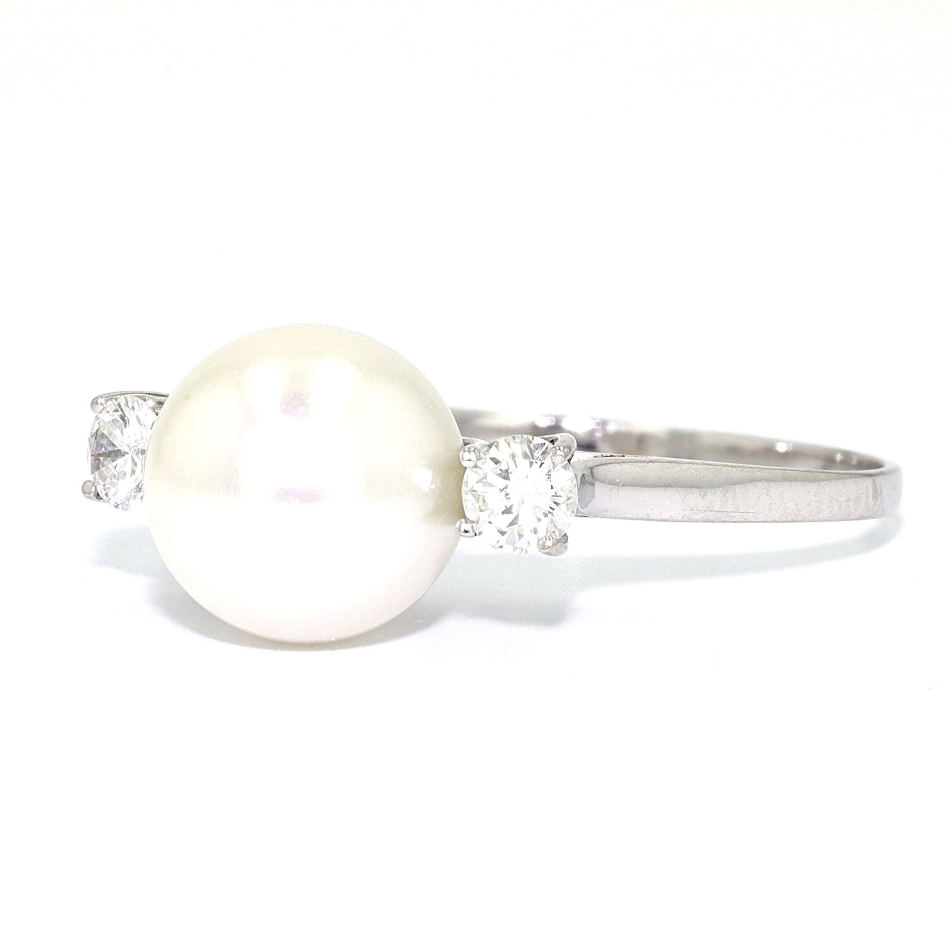 Ring with cultured pearl and brilliants - Image 2 of 5