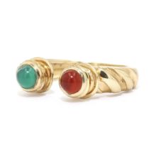 Ring 585 Gold, Chrysopras, Karneol