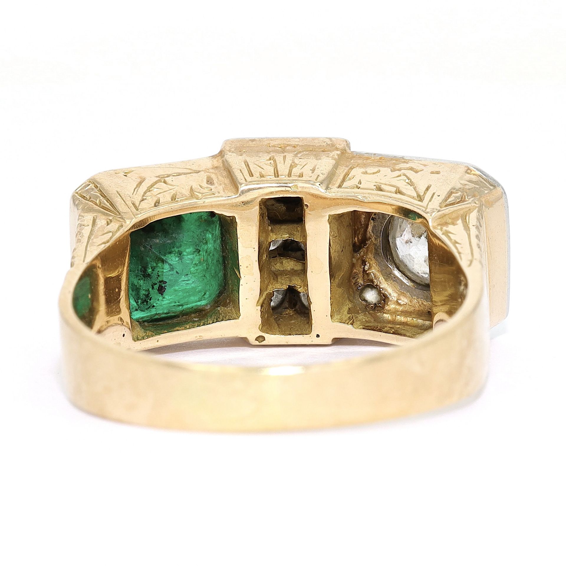 Ring 750 Gold, Diamanten, Smaragd - Bild 4 aus 6