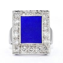 Ring 585 Gold mit Lapis lazuli und Brillanten