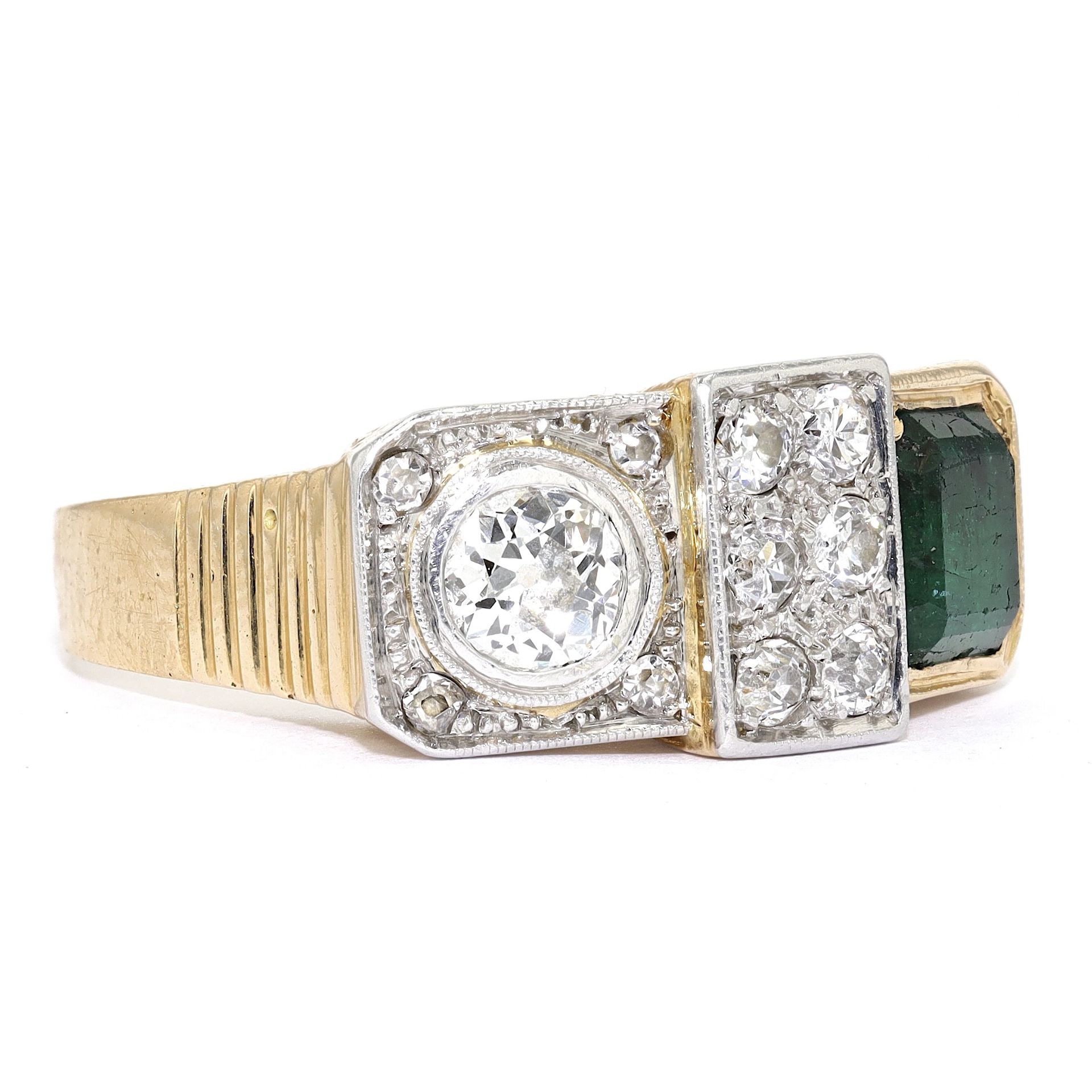 Ring 750 Gold, Diamanten, Smaragd - Bild 3 aus 6