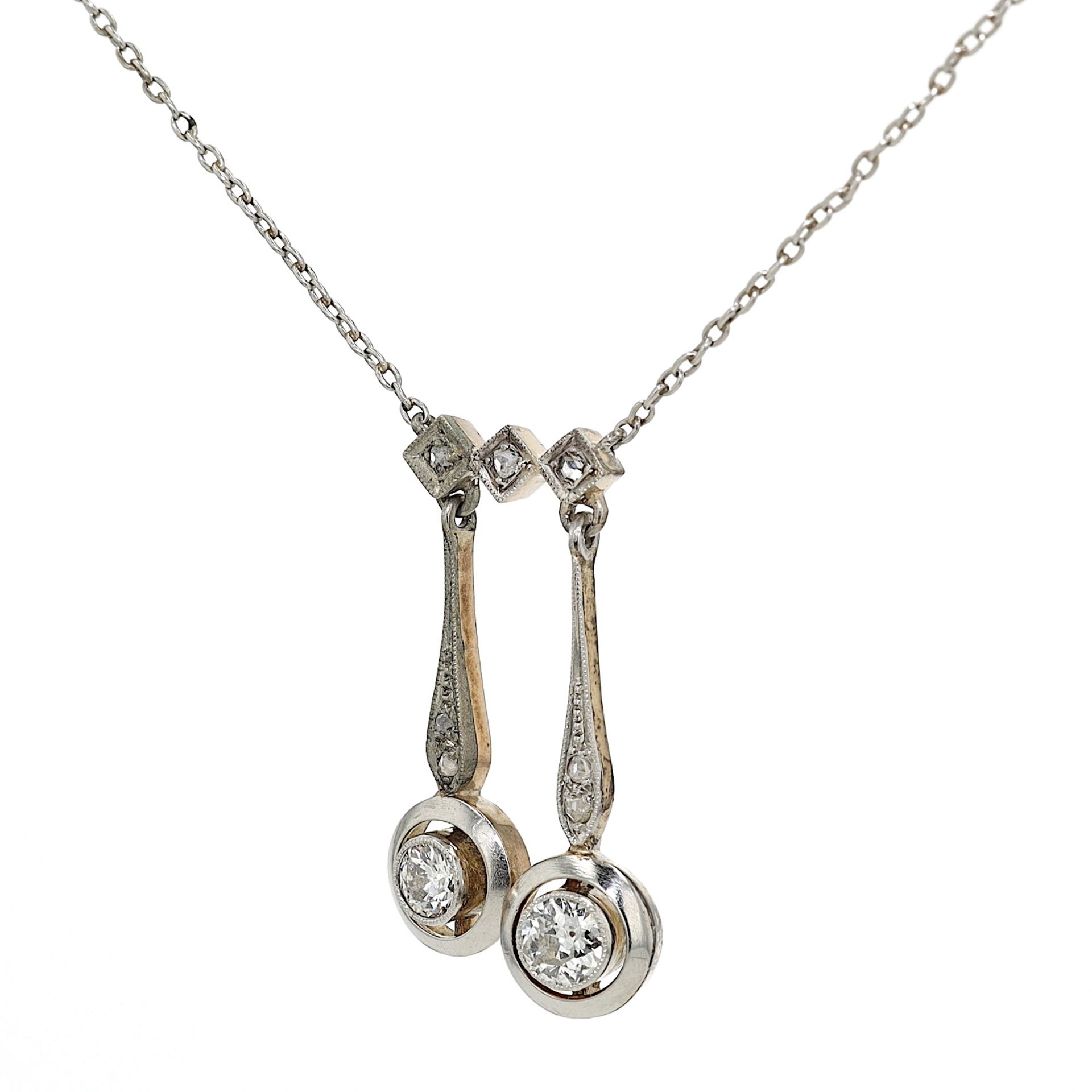 Necklace in platinum with diamonds - Image 2 of 4