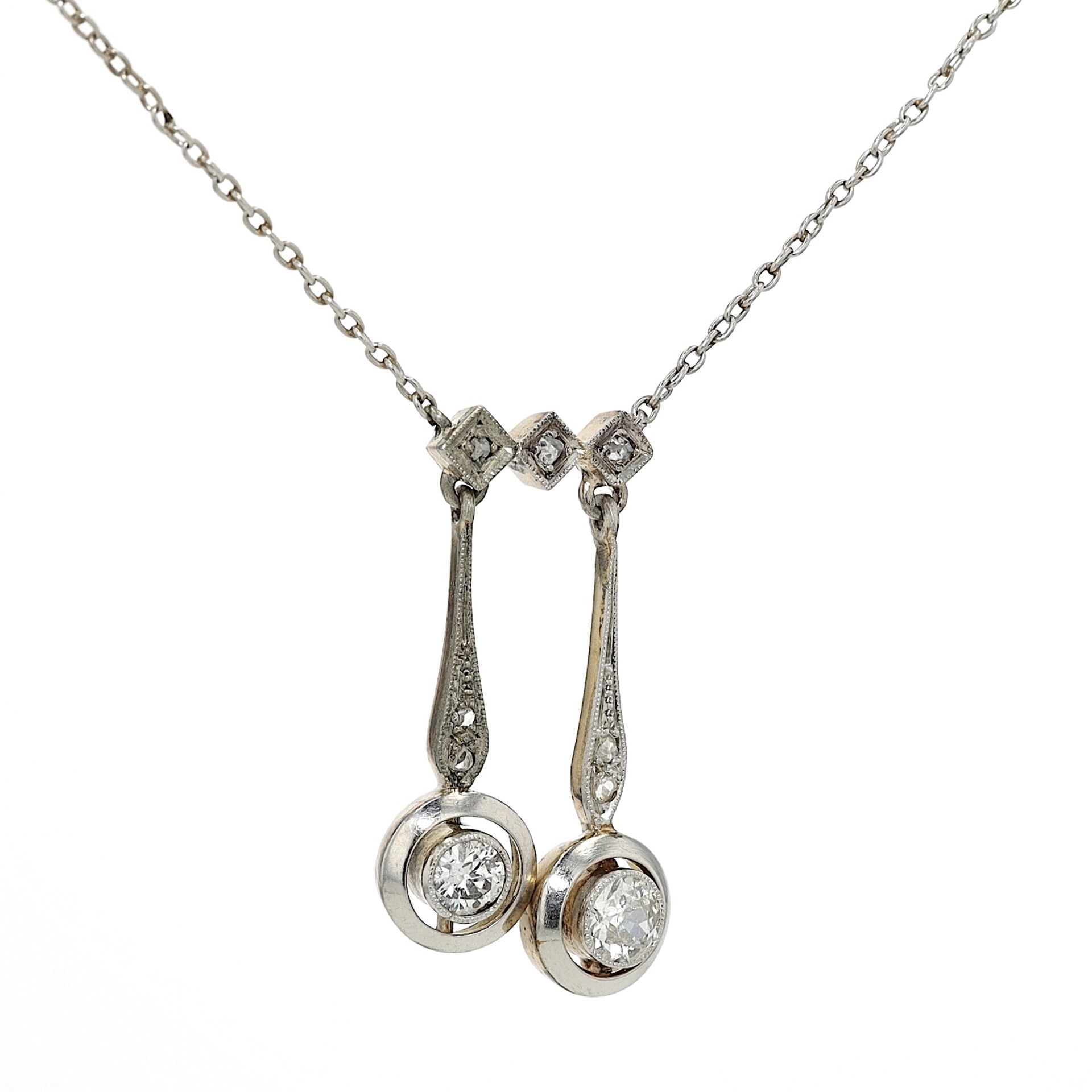 Necklace in platinum with diamonds - Image 3 of 4