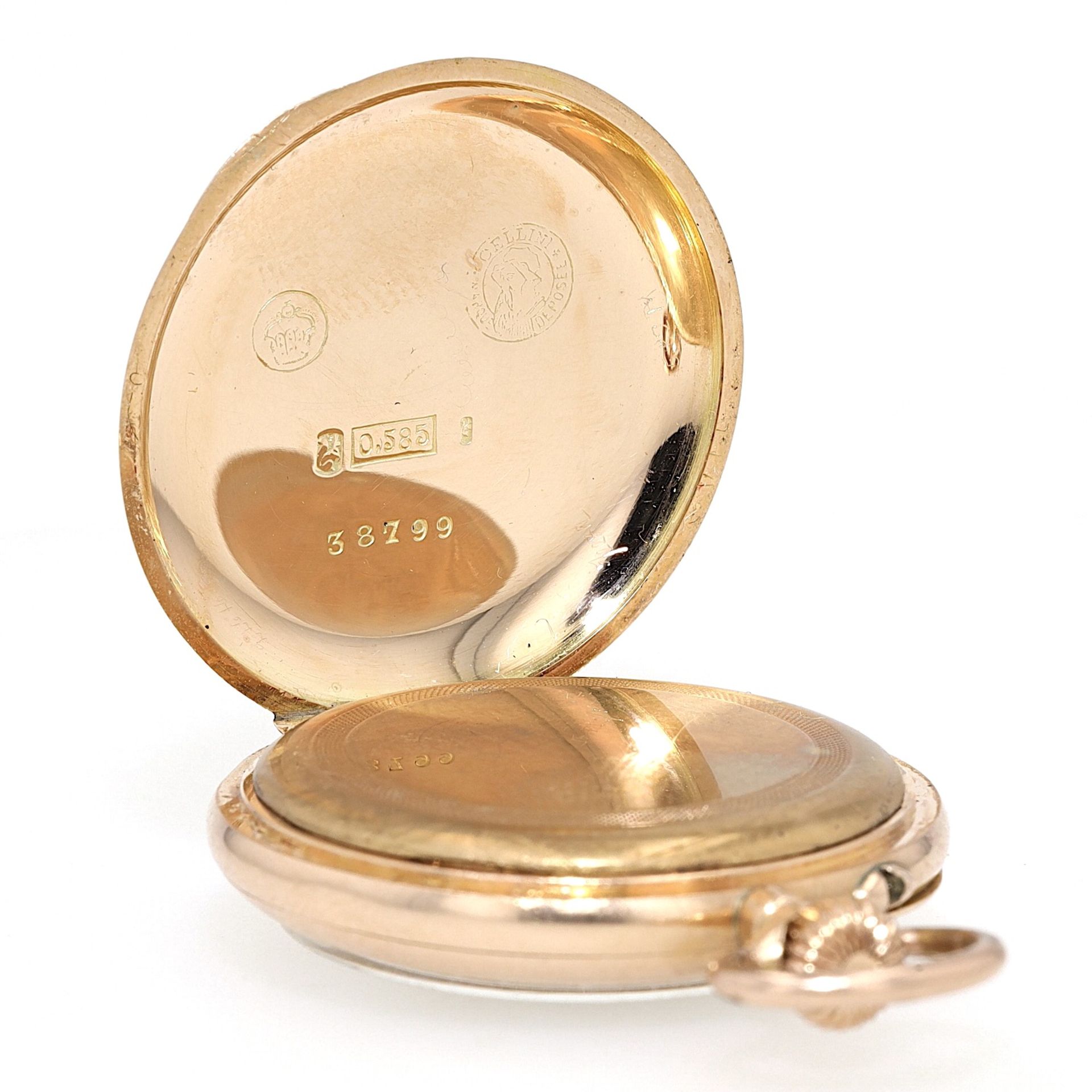 Golden pocket watch 585 gold - Image 6 of 8