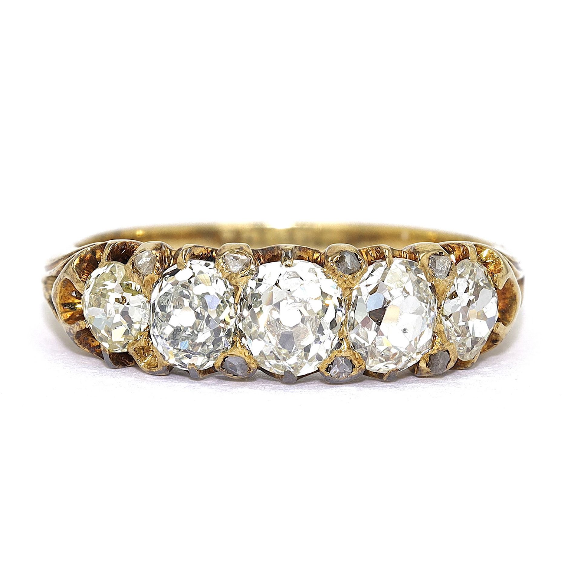 Ring ca. 750 gold with ca. 1,15 ct diamonds