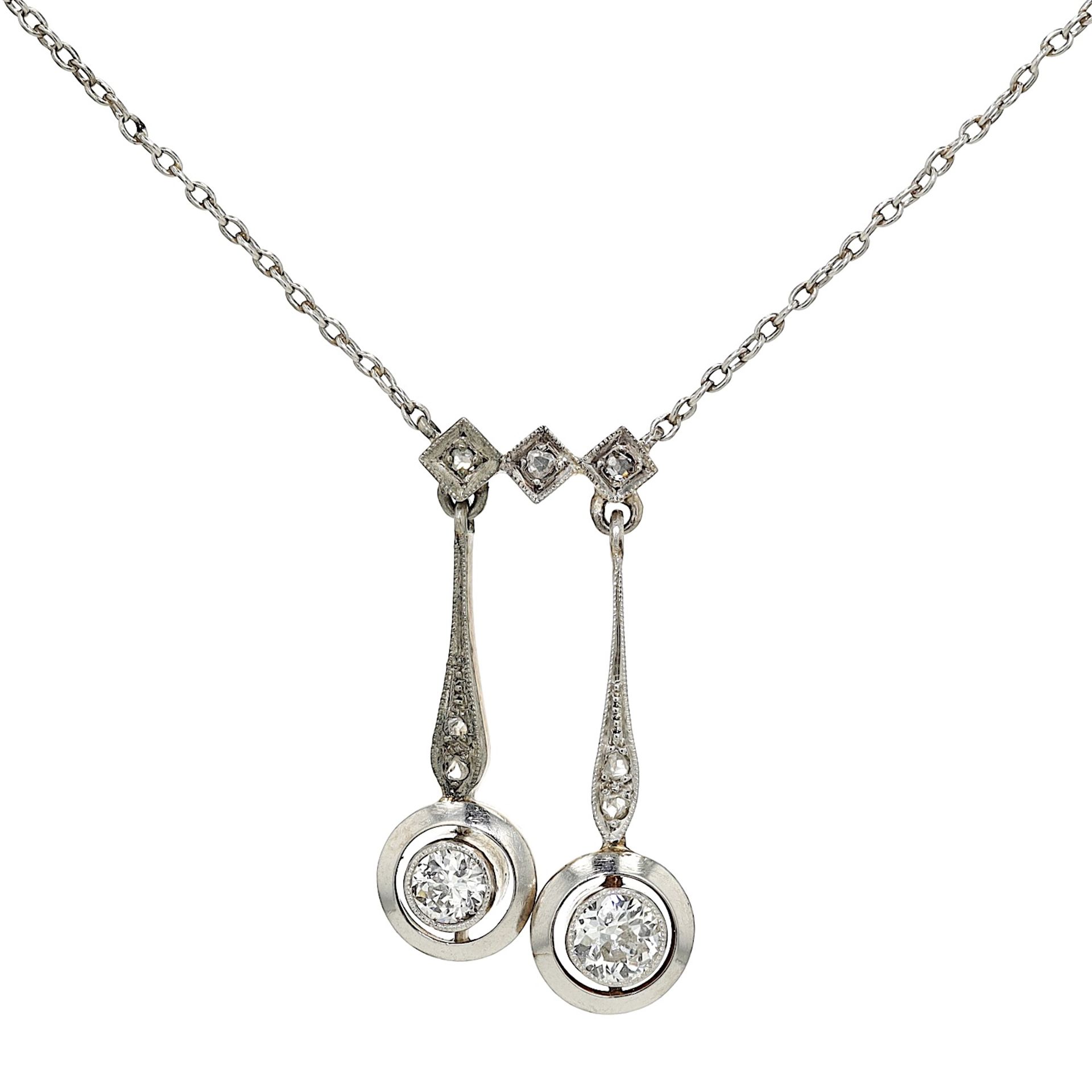 Necklace in platinum with diamonds
