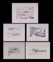 After Robert Taylor, five limited edition prints - Dauntless Over The Yorktown, numbered 2/75; and