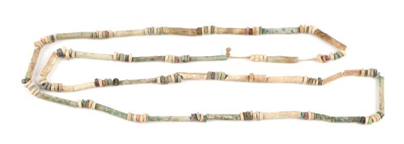 Antiquities. An ancient Egyptian faience bead necklace, 70cms long.