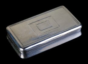 A George III silver snuff box, London 1813 and maker's mark for Edward Witham, 7.5cms wide, 69g.