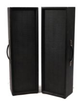 A pair of 1970's PA column speaker cases, each housing a pair of Fane Heavy Duty High Fidelity 12ins