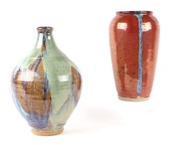 Two Ed Duckworth Studio Pottery vases, the largest 25cms high (2). Condition Report The brown /