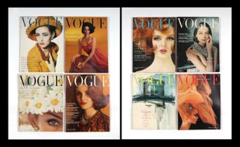 Original Vogue magazines 1962 - issues 3, 5, 8, 10, 11, 13, 15 and 16 (8).