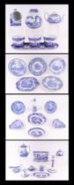 A quantity of Spode Italian pattern ceramics to include planters, teapot, coffee pot and salt pig;