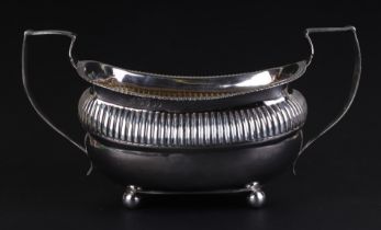 A George III silver sugar bowl, London 1813, 21cms wide, 287g.