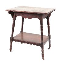 In the manner of Charles Eastlake (1836-1906) an Arts & Crafts occasional table, the rectangular top