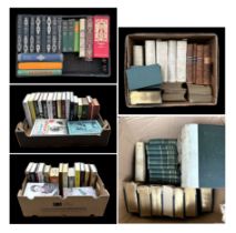 A large quantity of books to include leather bound and modern hard backs