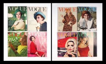 Original Vogue magazines 1961 - issues 2, 4, 9, 10, 12, 14, 15, and 16 (8).