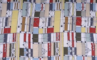 A piece of mid century modern abstract material designed by Jacqueline Groag for David Whitehead and