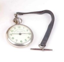 A Railway Time Keeper open faced pocket watch. Condition Report It is not silver and it is not