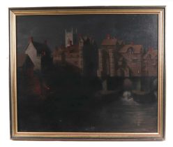 Diana Stanley (20th century British) - Old London Bridge - signed & dated 1952 lower right, oil on