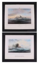 After Robert Taylor - HMS Belfast - limited edition print, signed by Freddie Parham in pencil to the