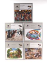 Five Wentworth 250pc wooden jigsaws - Dancing Under the Stars, Aquatic Fanatic, Dance for the