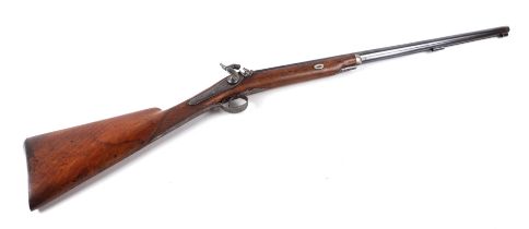 A 19th century single barrel percussion cap sporting rifle with smooth bore, walnut stock and