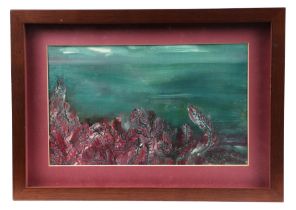 20th century school - Study of Seaweed in a Deep Green Sea - glazed and in a box frame, 30 by