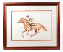 20th British - 'Seagram' - study of a horse and jockey, indistinctly signed Giles ? and dated '91,