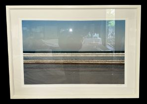 R White - a limited edition coloured seascape print, 9/50, framed & glazed, 120 by 84cms.