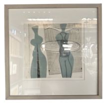 Susan Moxley (modern British) - two coloured abstract prints, framed & glazed, 28 by 30cms and 28 by