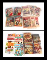 A quantity of assorted pre and post WWII comics and Boys annuals to include The Hotspur Book, The