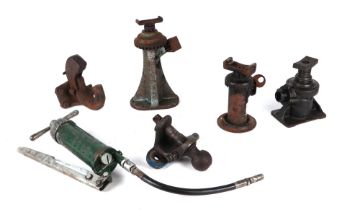 A Shelley bottle jack dated 1955; other bottle jacks; pick up hitches and similar items.