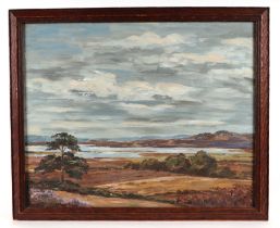 Modern British - A Coastal Estuary Scene - oil on paper laid down, 38 by 30cms, framed & glazed.