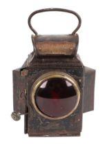 A J & R Oldfield Dependants Oil / Paraffin lamp with red lens as used on early 20th century car