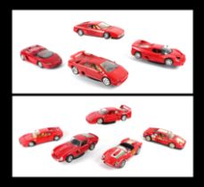 A group of 1:18 scale Ferrari models to include Bburago GTO, F40, Testa Rossa and others. (9)