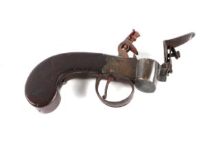 An 18th century flintlock tinder lighter, 13cms long overall. Condition Report There is no spark and
