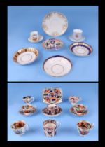 A small quantity of porcelain cabinet cups and saucers to include Derby Imari pattern and others