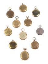 A group of eleven brass cased open faced pocket watches (11).