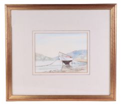 John Watson (modern British) - River Gannell, Newquay - signed lower right, watercolour, framed &