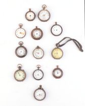 A group of nine steel cased open faced pocket watches (for spares or repair) (9).